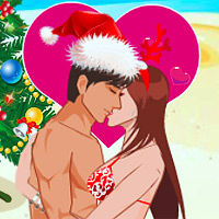 Рождественский пляжный поцелуй