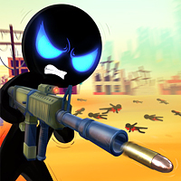 stickman armed assassin going down