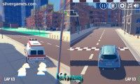 3D Город: Гонка 2 Игрока: Driving