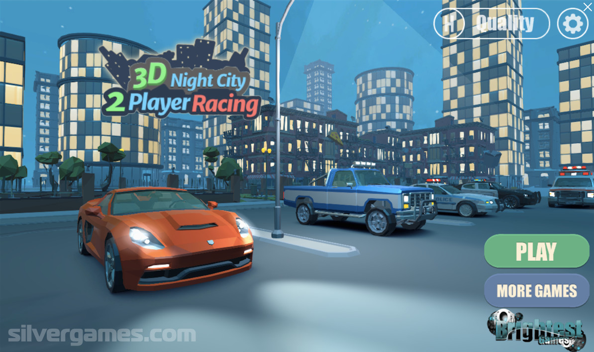 3D Night City: 2 Player Racing - Играйте Онлайн на SilverGames 🕹️