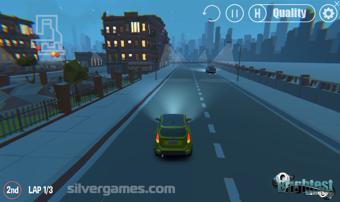 3D Night City: 2 Player Racing - Играйте Онлайн на SilverGames 🕹️