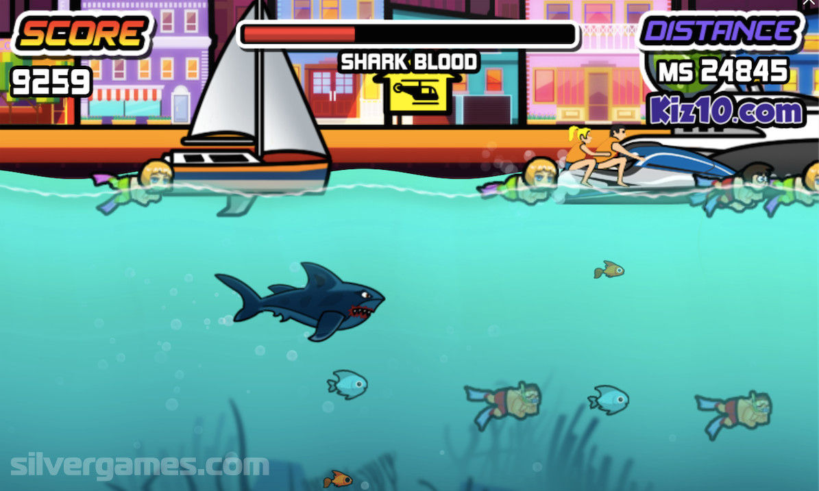 🕹️ Play Angry Sharks Game: Free Online Shark Eating Simulation Video Game  for Kids & Adults