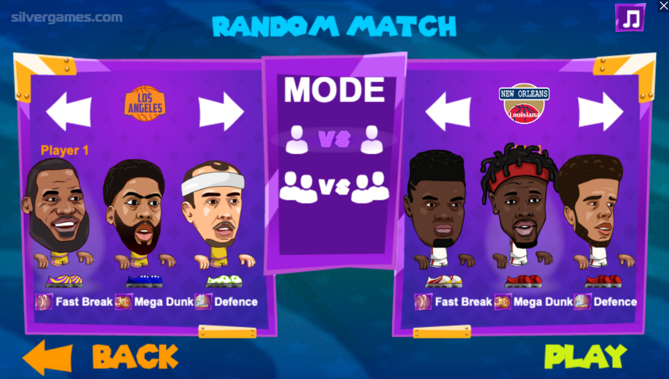 Sports Heads: Basketball Championship - Play Online on SilverGames 🕹️