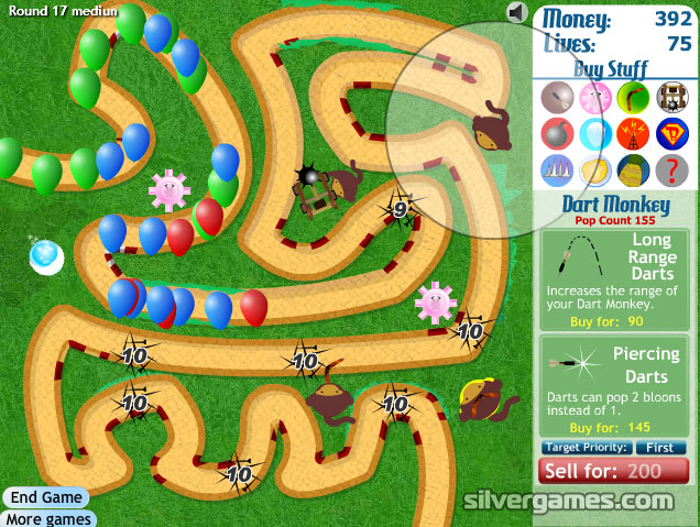 Bloons Tower Defense 3 - Play online at Coolmath Games