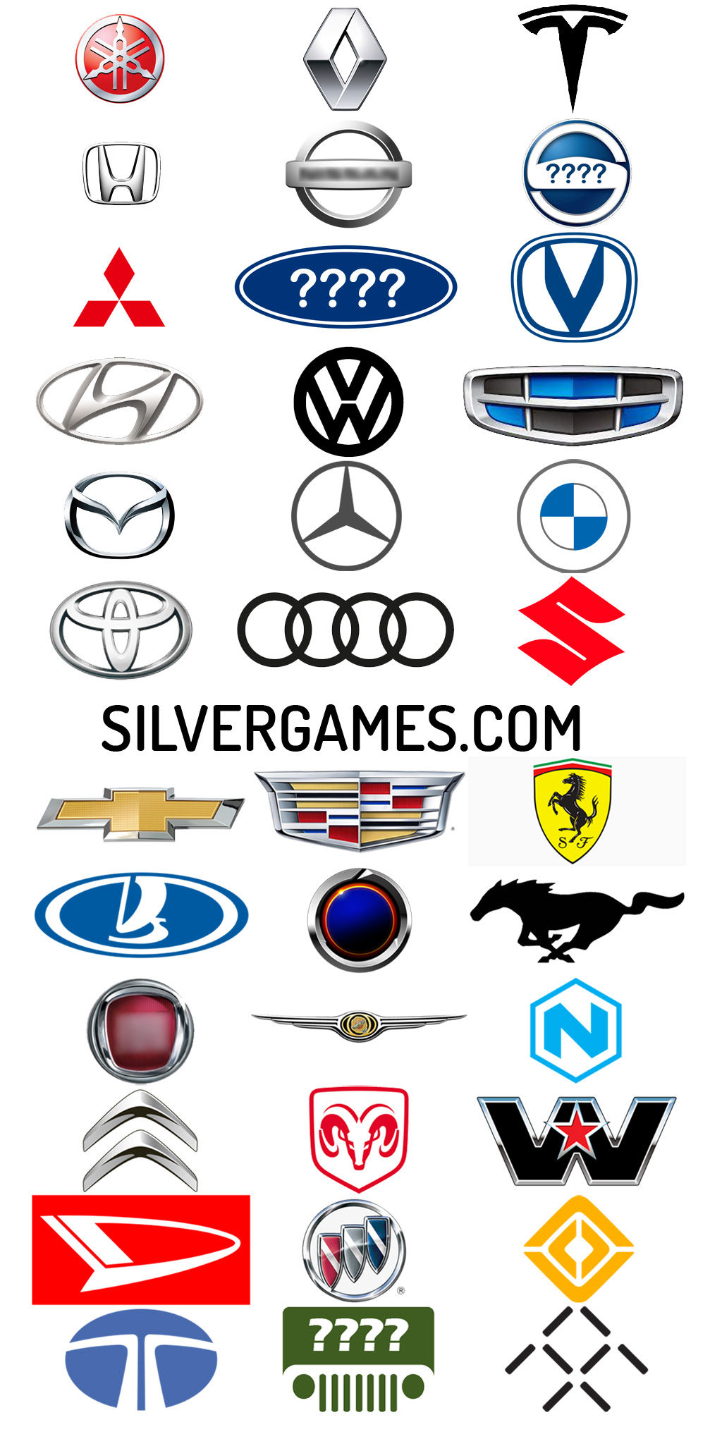 Car Logos: memory quiz • COKOGAMES