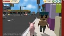 疯狂的猪模拟器: City Pig Walking