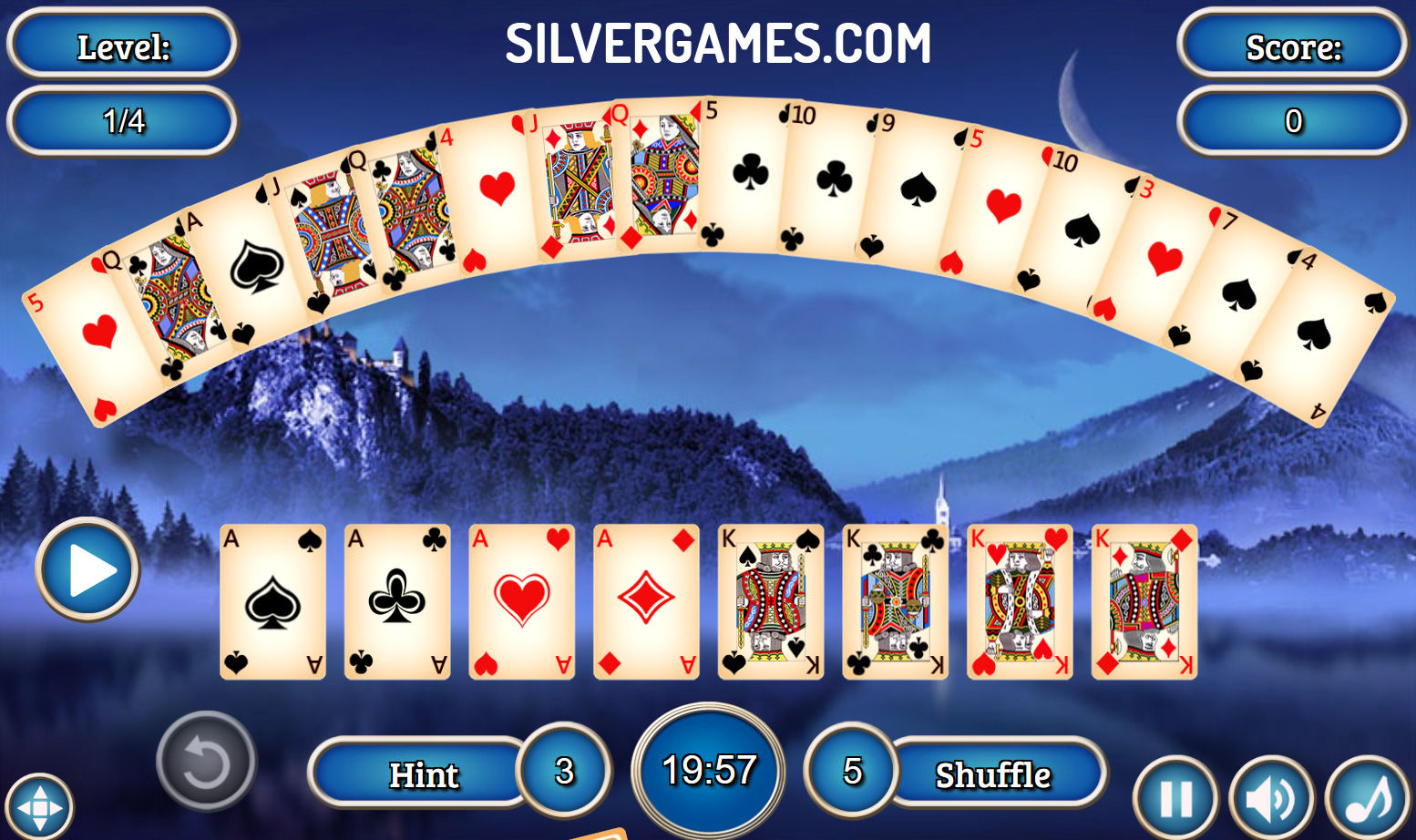🕹️ Play Crescent Solitaire Game: Free Online Crescent Solitaire Card Game  - No App Download!