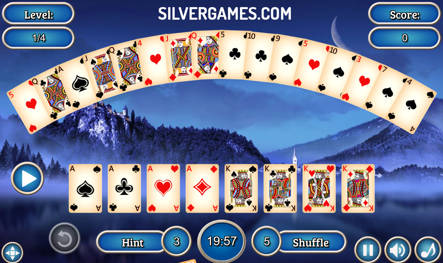 Crescent Solitaire Online - 100% Free! No Download! No Ads!