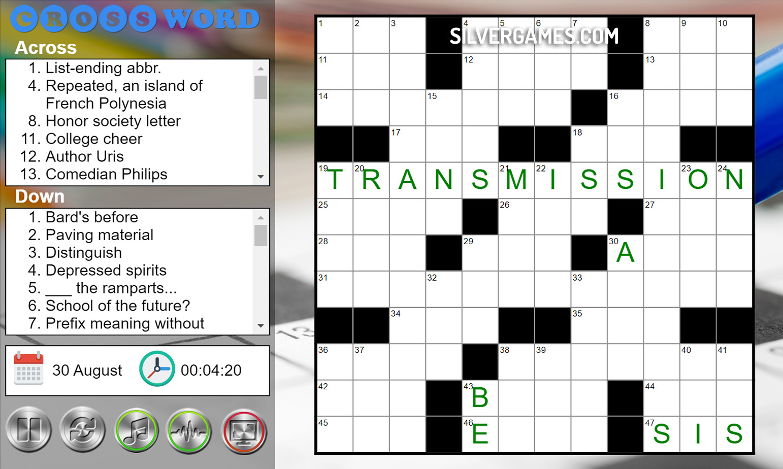 Free Online Daily Crossword Puzzle