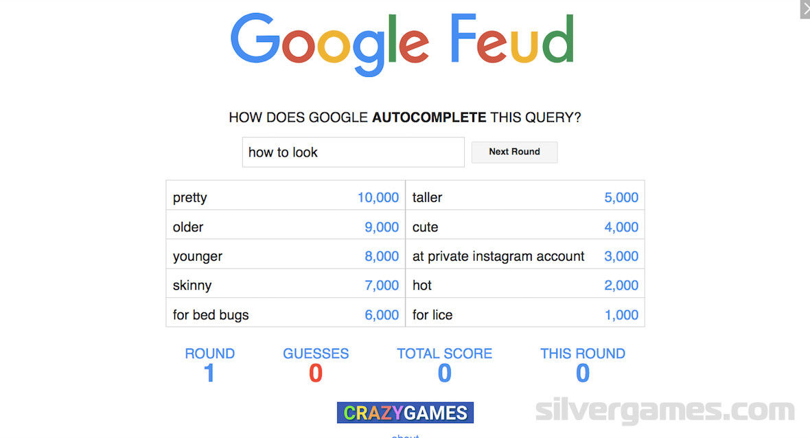 Google Feud Answers - Jogue Online em SilverGames 🕹