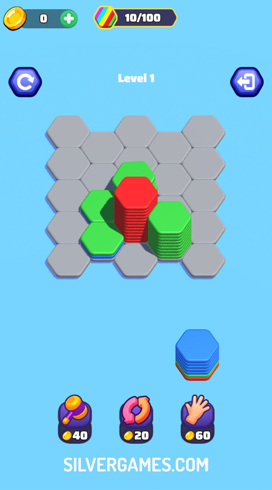 Hexa Sort 3D - Играйте Онлайн на SilverGames 🕹️