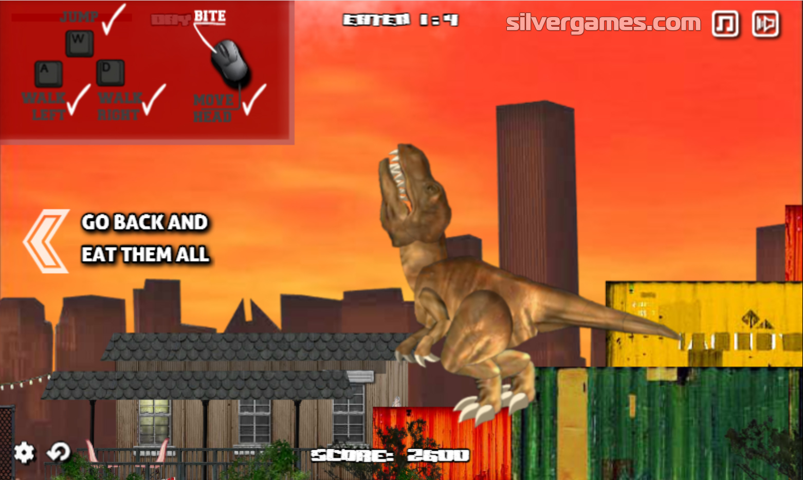 T-Rex Dinosaur Game  GamePlay PC 