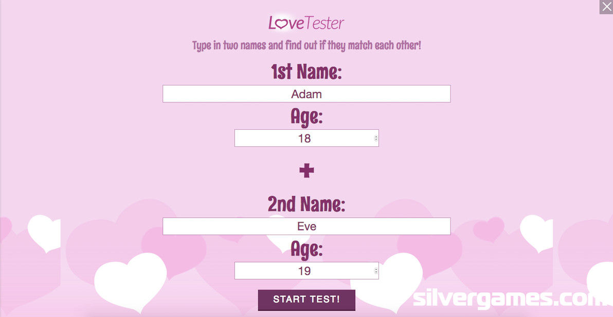 Love tester deluxe - An Online Game on