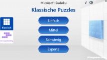 Microsoft Sudoku: Menu