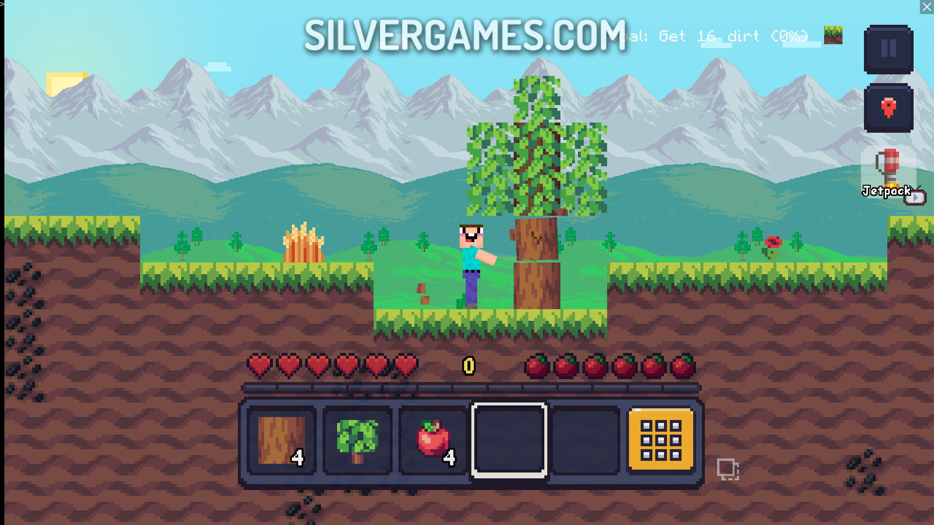 Mine 2D Survival Herobrine - Играйте Онлайн на SilverGames 🕹️