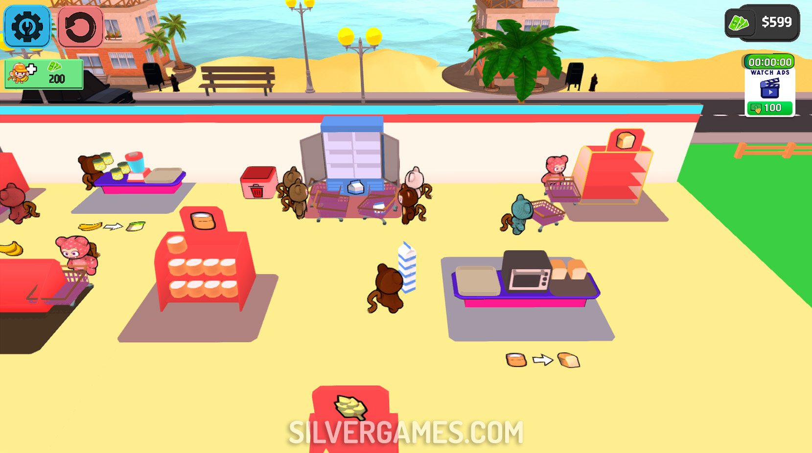 Mini Monkey Mart - Играйте Онлайн на SilverGames 🕹️