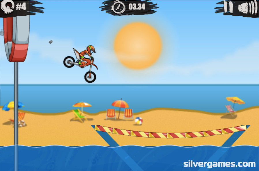 Moto x3m pool party online games 