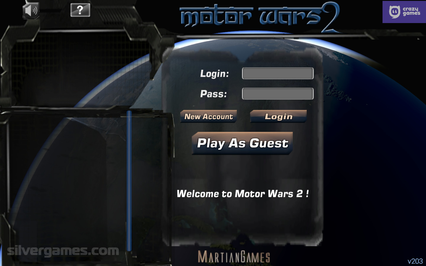 Playing the game Motor Wars 2 on Crazy Games.com, and found a way