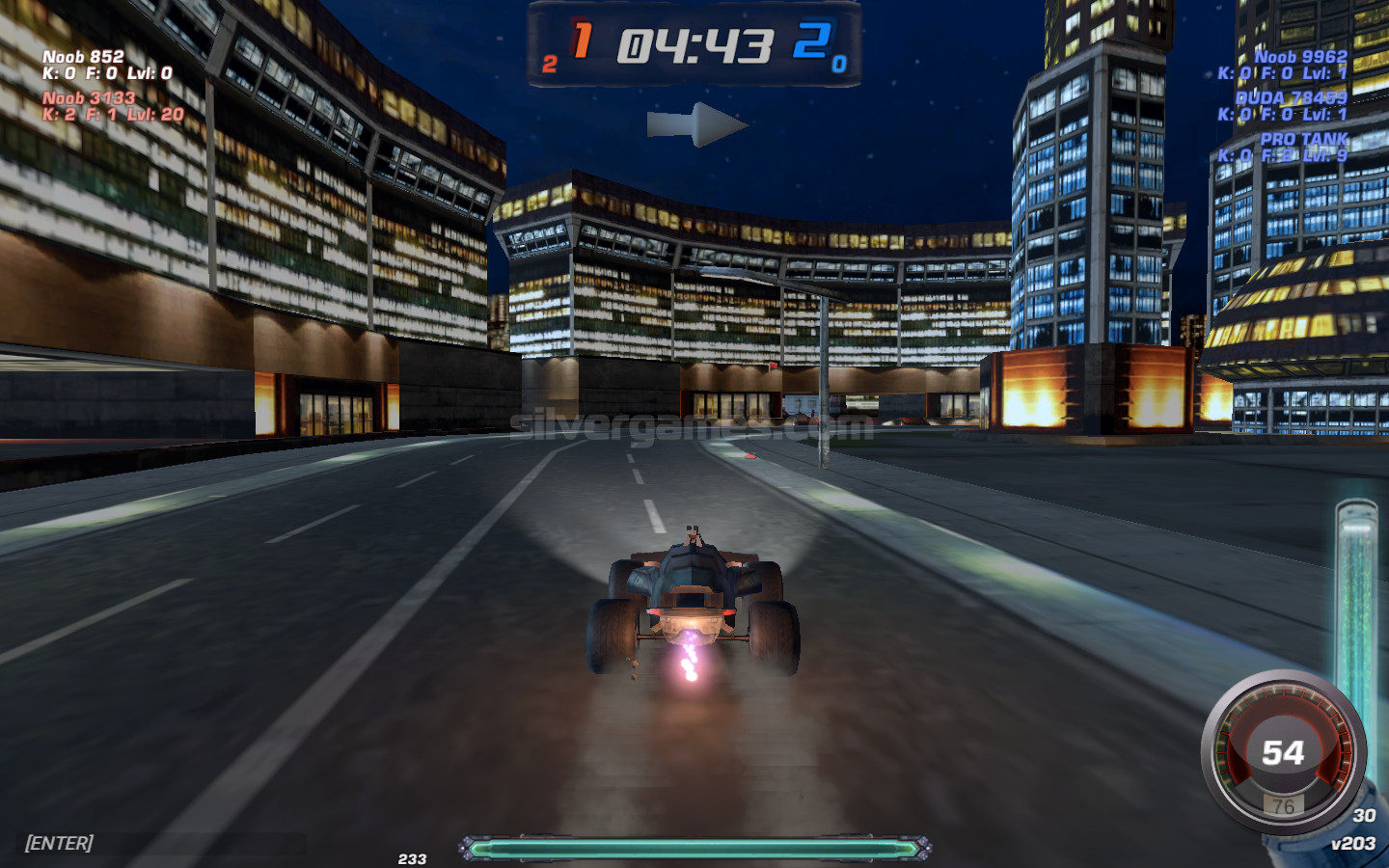 Playing the game Motor Wars 2 on Crazy Games.com, and found a way