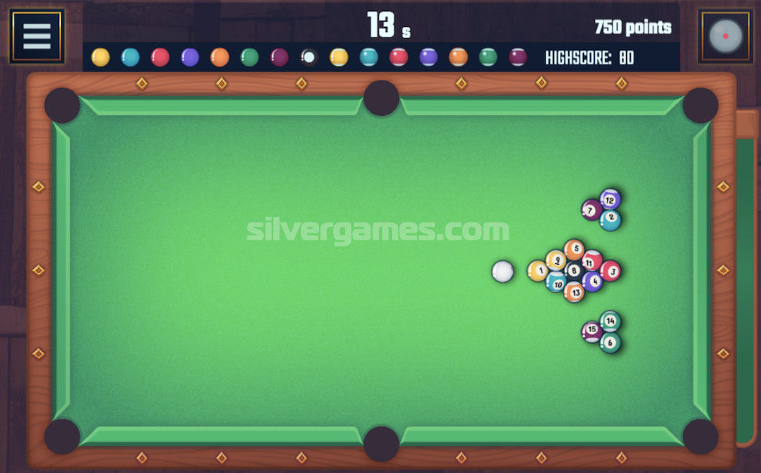Sinuca de 8 bolas: 2 jogadores - Jogue Online em SilverGames 🕹