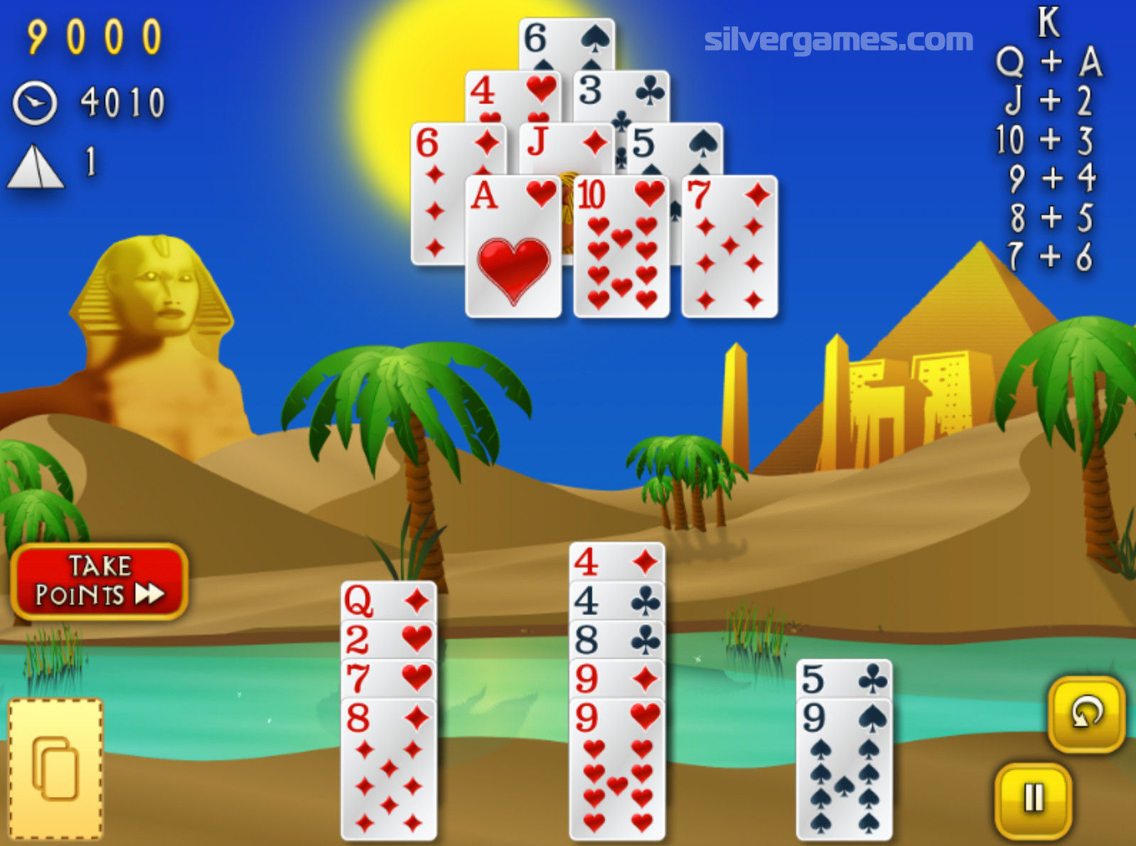 pyramid solitaire ancient egypt online