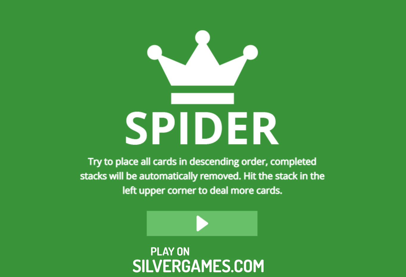 Spider Solitaire - Jogue Online em SilverGames 🕹