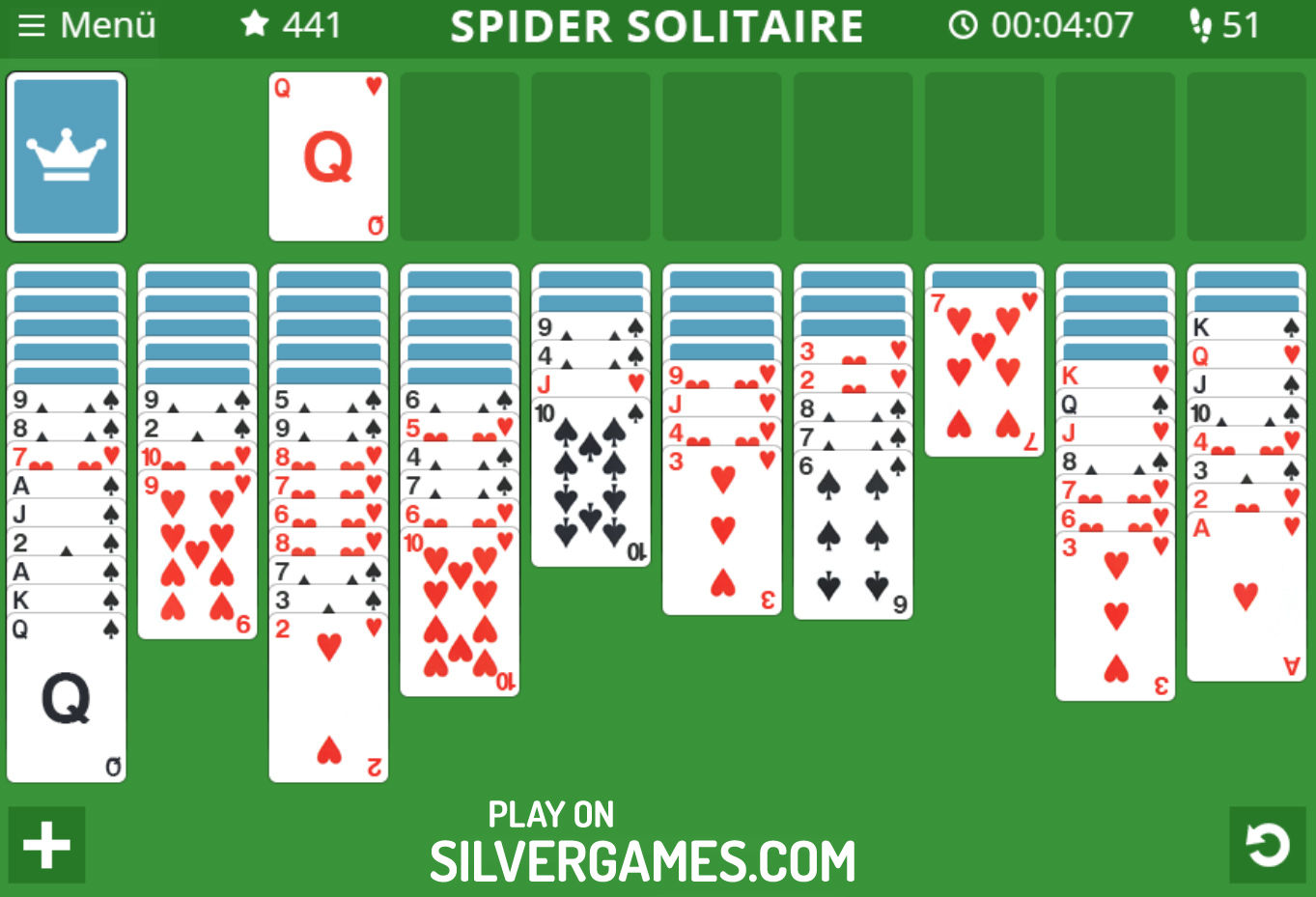 Paciência Spider Grande - Jogue Online em SilverGames 🕹️