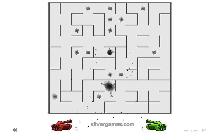 Tank Trouble 3 player - 1 - 2 - 3 Player Multiplayer Tank Game on