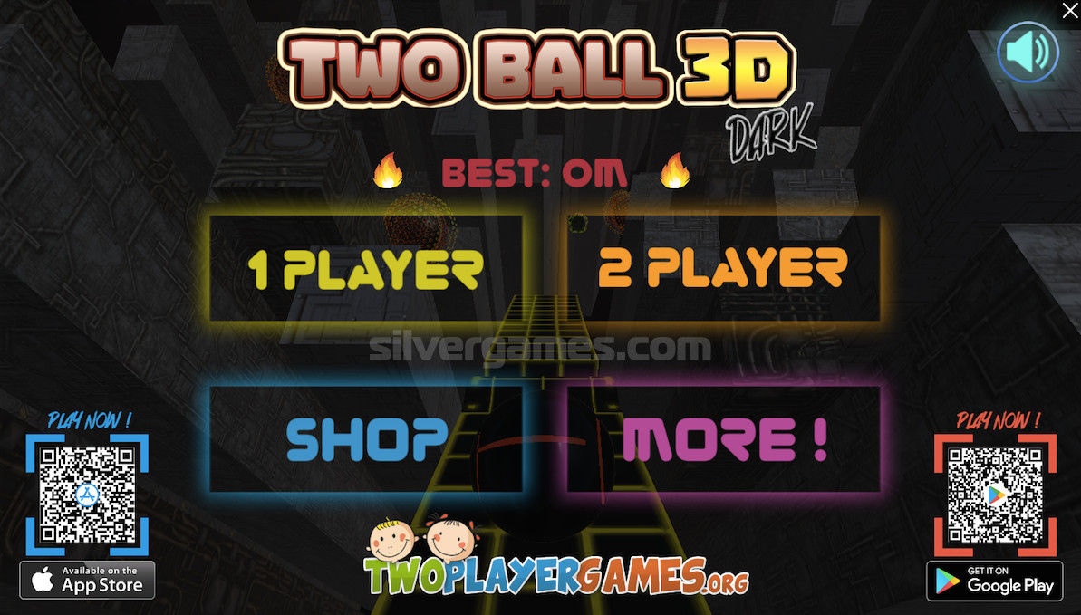 Two Ball 3D: Dark 🕹️ Two Player Games