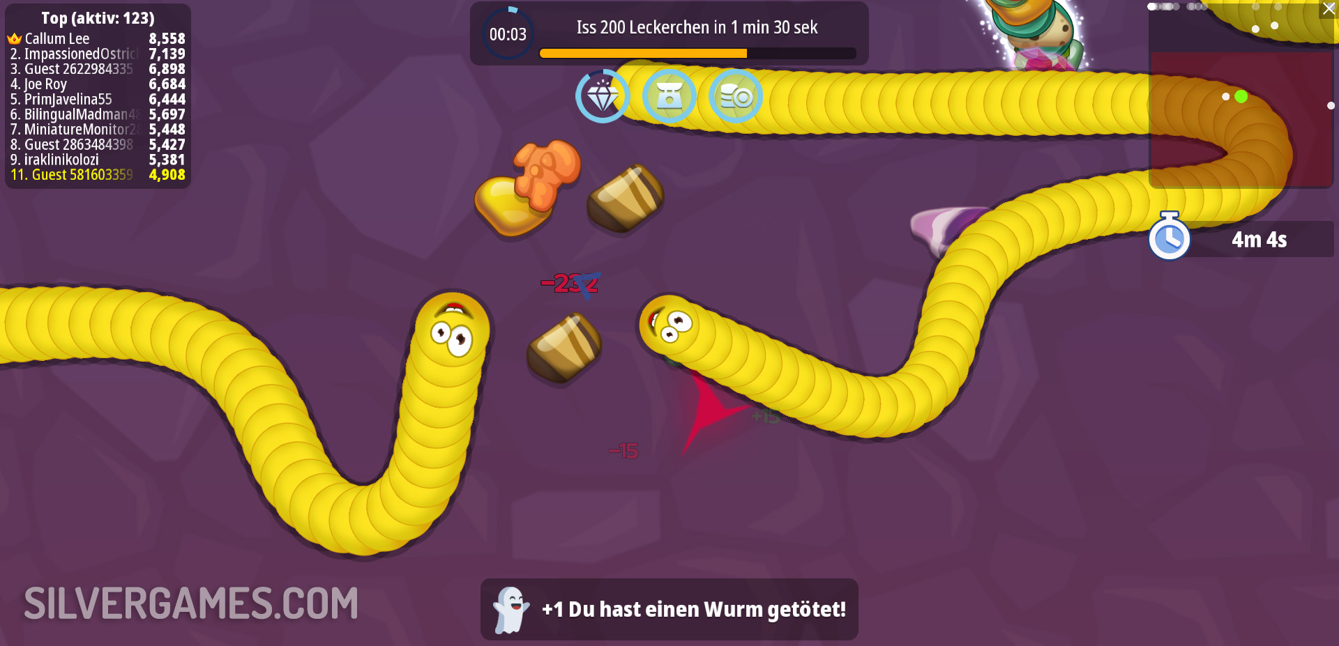 Worm Hunt - Snake Game IO Zone - Jogue Online em SilverGames 🕹