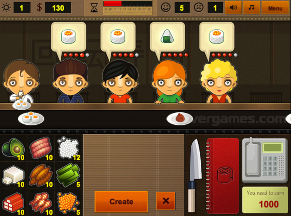 Youda Sushi Chef - Jogue Online em SilverGames 🕹